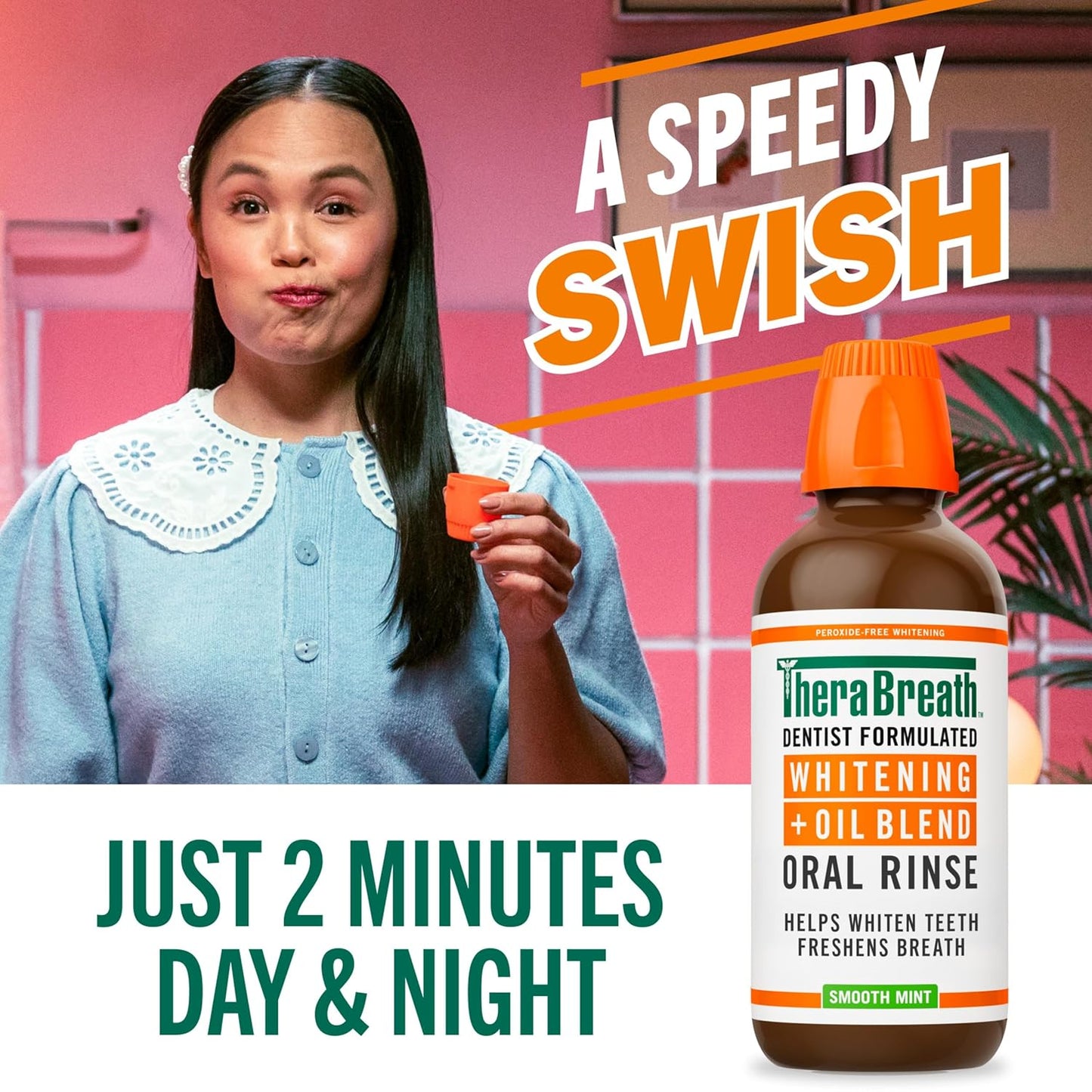 smooth mint flavor with no greasy residue — no post-rinse brushing required