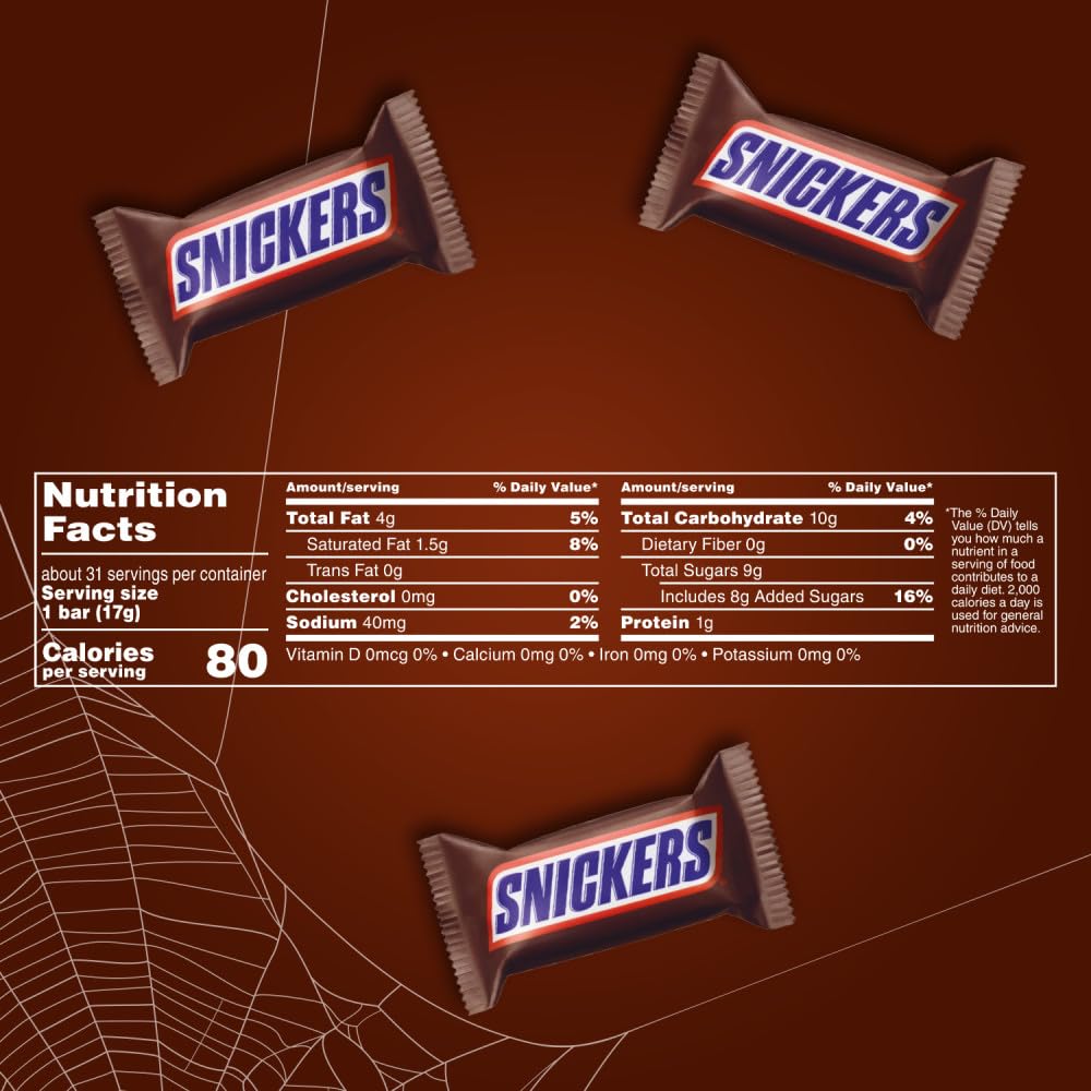 SNICKERS Original Fun Size Bars, Grab-and-Go Tailgate Treat for Football Watch Parties in the Park, 10.59oz Bag