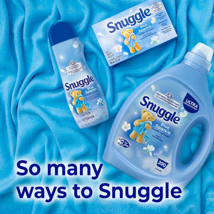 Snuggle Blue Sparkle Fabric Softener – Self-Care Laundry Essential for Bedroom Linens, Long-Lasting Calming Freshness