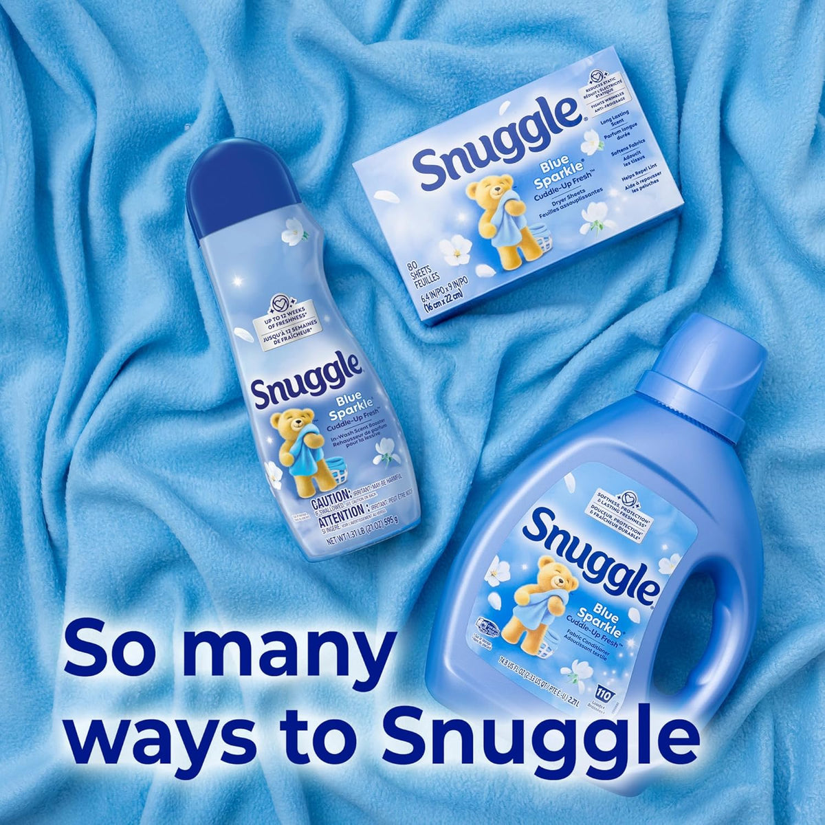 Snuggle In-Wash Fragrance Beads – Super Fresh Adjustable-Intensity Scent Booster for Mindfulness Corner & Relaxation Rituals, 12 Weeks of Freshness, Pack of 4