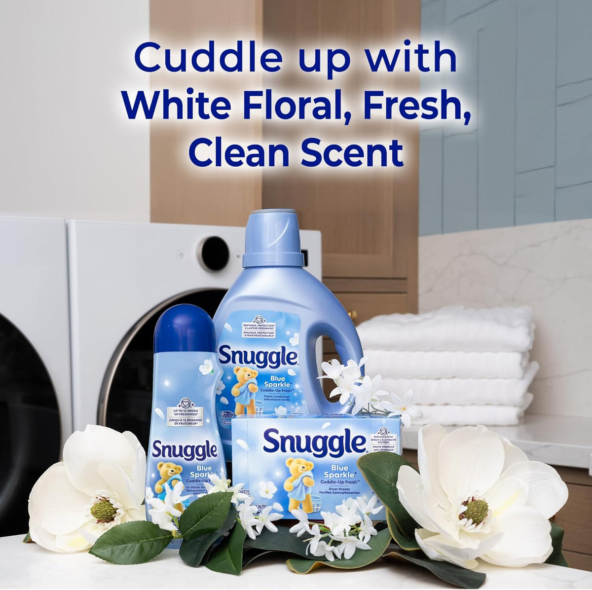 Snuggle In-Wash Fragrance Beads – Super Fresh Adjustable-Intensity Scent Booster for Mindfulness Corner & Relaxation Rituals, 12 Weeks of Freshness, Pack of 4