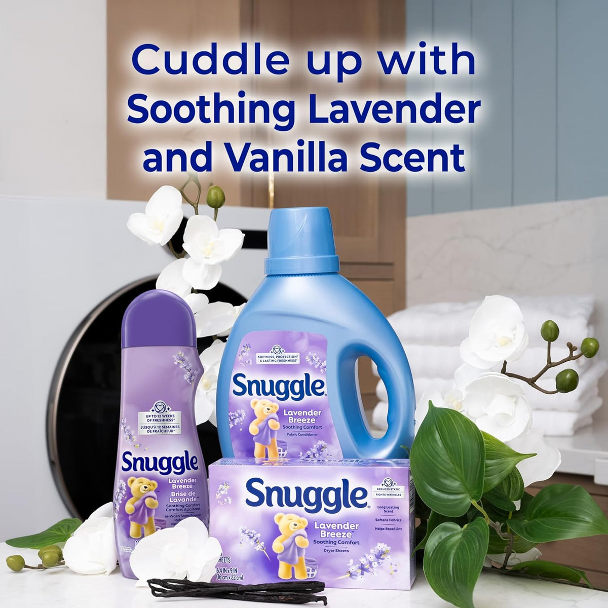 Snuggle Lavender Breeze Dryer Sheets 230 Ct, Soothing Comfort for Personal Care Routine, Reduces Static and Wrinkles