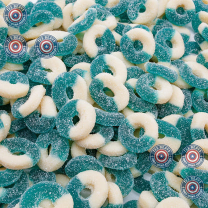 soft and chewy gummi ring texture with a light sugar coating