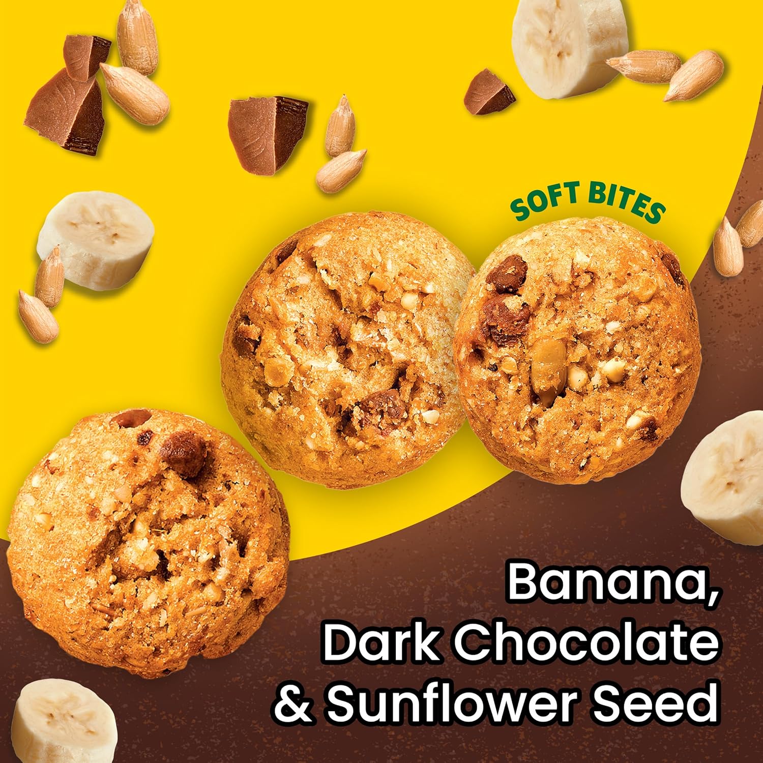 soft-baked bites with real fruit, sunflower seeds, and dark chocolate bits