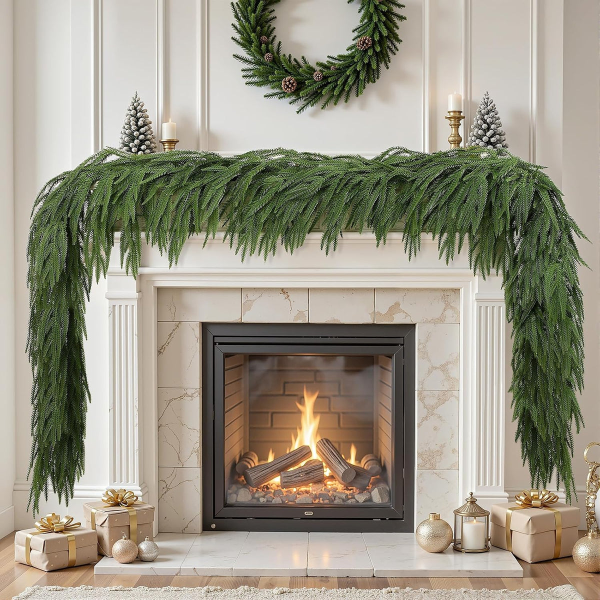 soft, lifelike pe foliage, with the 9-foot version described as using 130 premium branches.