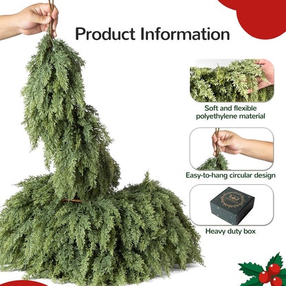 Brand Name Green Garland for Minimalist Home Styling, 9-Foot Flexible Branches for Clean Seasonal Accents