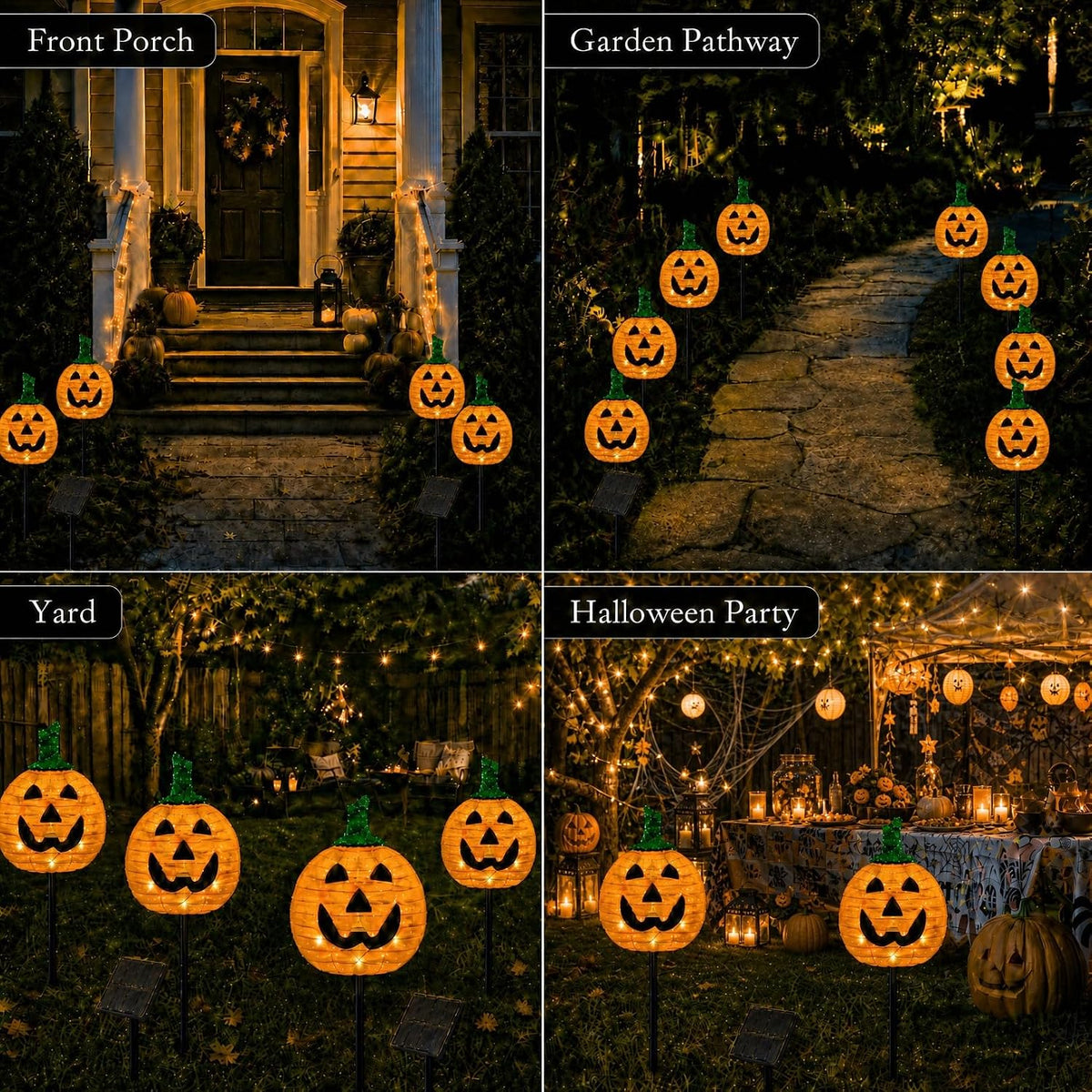 Safe Halloween Path Lights – Solar LED Replacement for Open-Fame Candles on Porch and Walkway