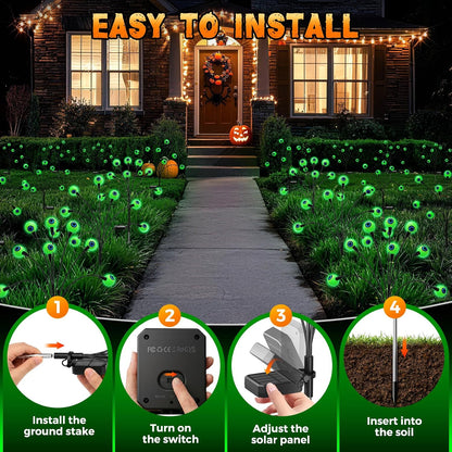 Luminoak Solar Eyeball Garden Lights – Portable Outdoor Halloween Display for Lawn, Patio and Camping