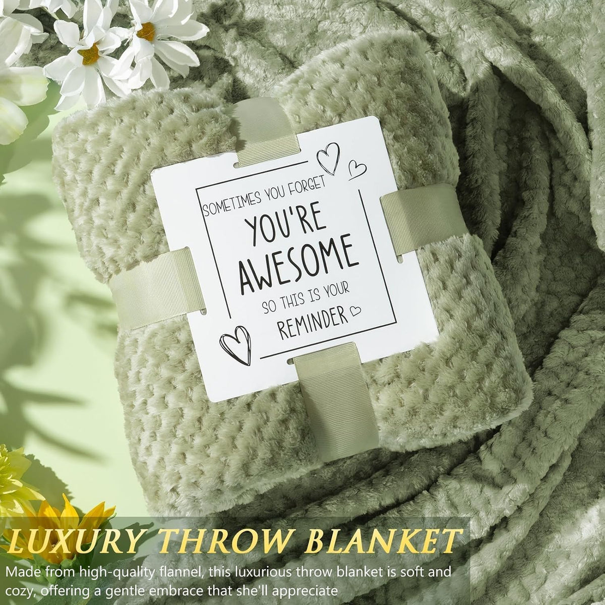 Solight Wellness Gift Basket – Cozy Recovery Essentials for Women with Insulated Tumbler and Calming Candle