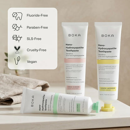 soothing secondary ingredients: aloe vera, xylitol, green tea, and mint
