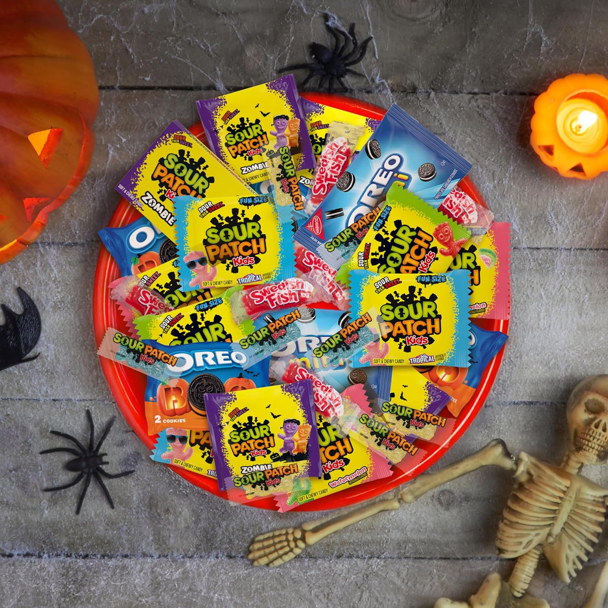 SOUR PATCH KIDS Original & Watermelon Bulk Candy - Clean Pre-Wrapped Bags for an Uncluttered Halloween Candy Bowl