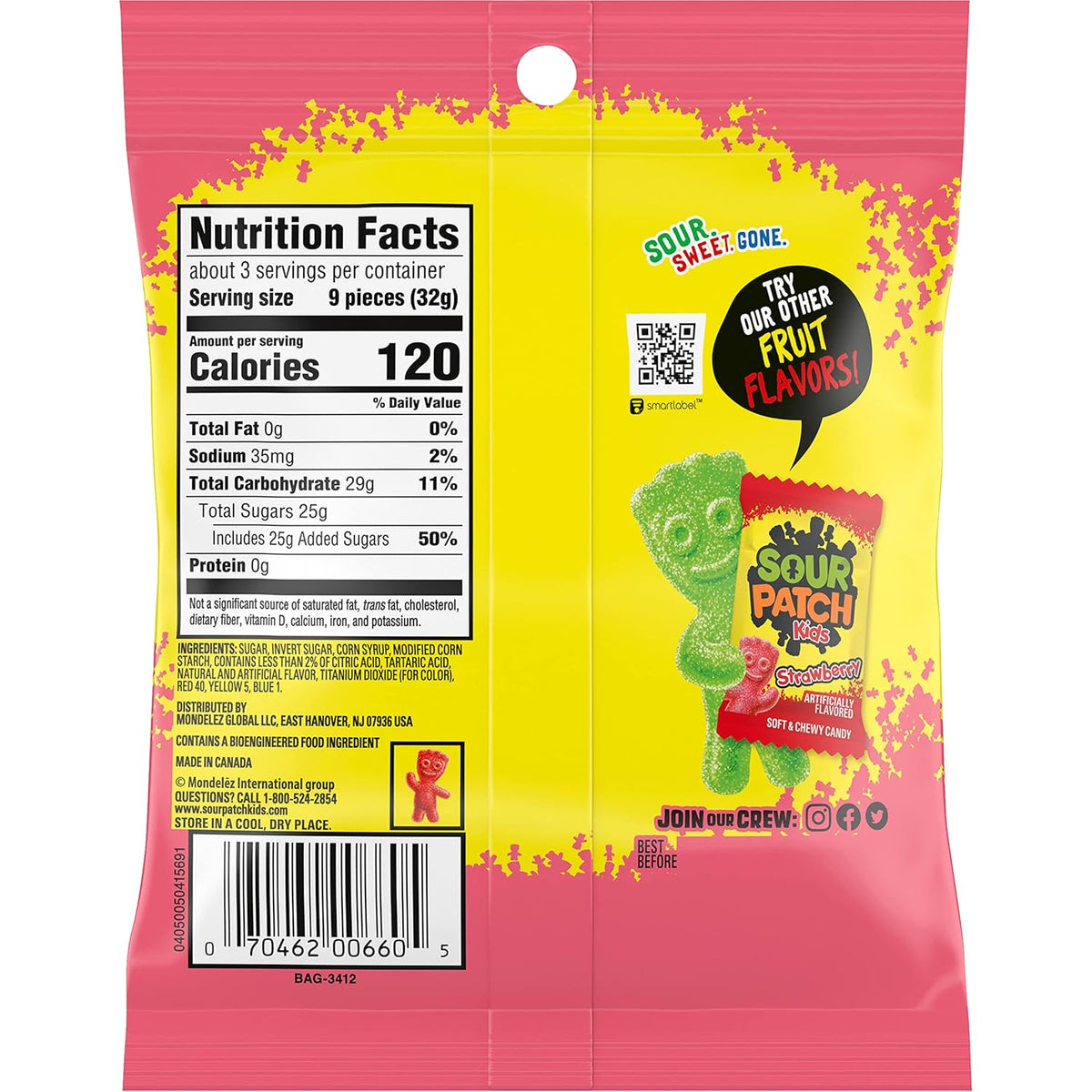SOUR PATCH KIDS Watermelon Soft & Chewy Candy – Office Break Room Snack Refill for Shared Pantry Stations