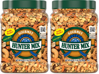 Southern Style Nuts Gourmet Hunter Mix, 23 Ounces, Sesame Sticks, Peanuts, Sunflower Kernels, Almonds, Cashews, and Pepitas (Pack of 2)