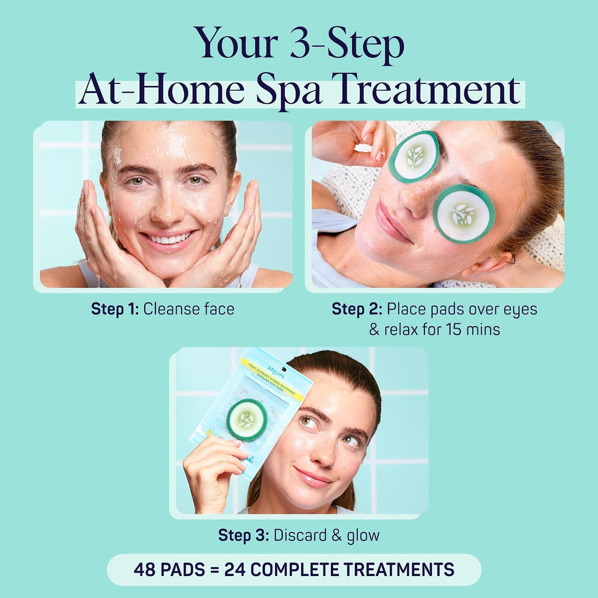 SpaLife Cucumber Eye Masks – Post-Meeting Refresh for Tired Office Eyes, Refrigerator-Chilled Cooling Patches