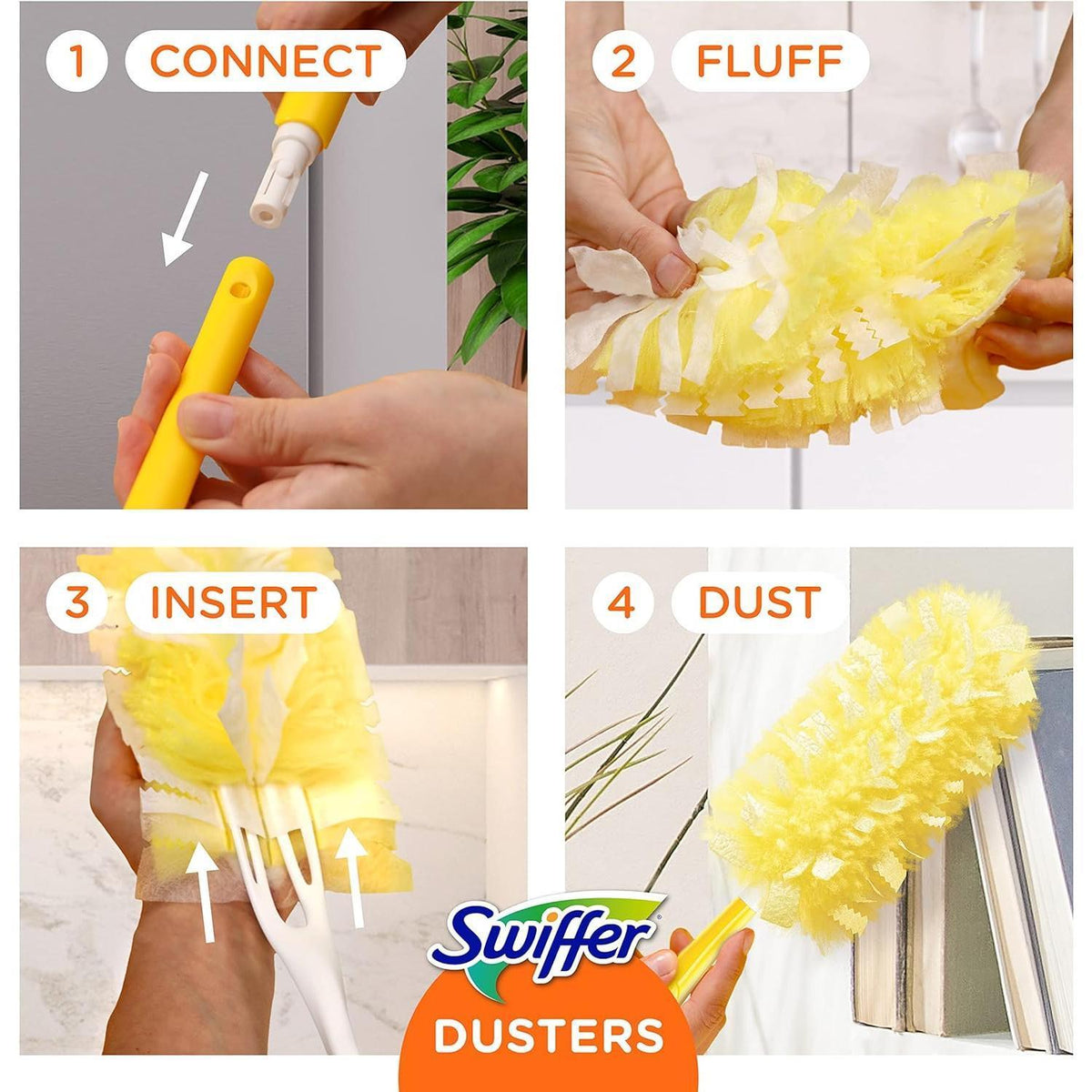 specially coated fibers that trap and lock dust and allergens