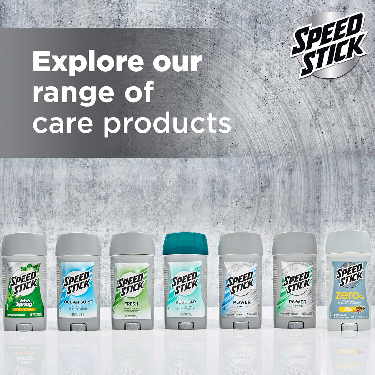 Speed Stick Men's Deodorant – Streamlined Bathroom Essential, Unscented Aluminum-Free Stick, 4 Pack