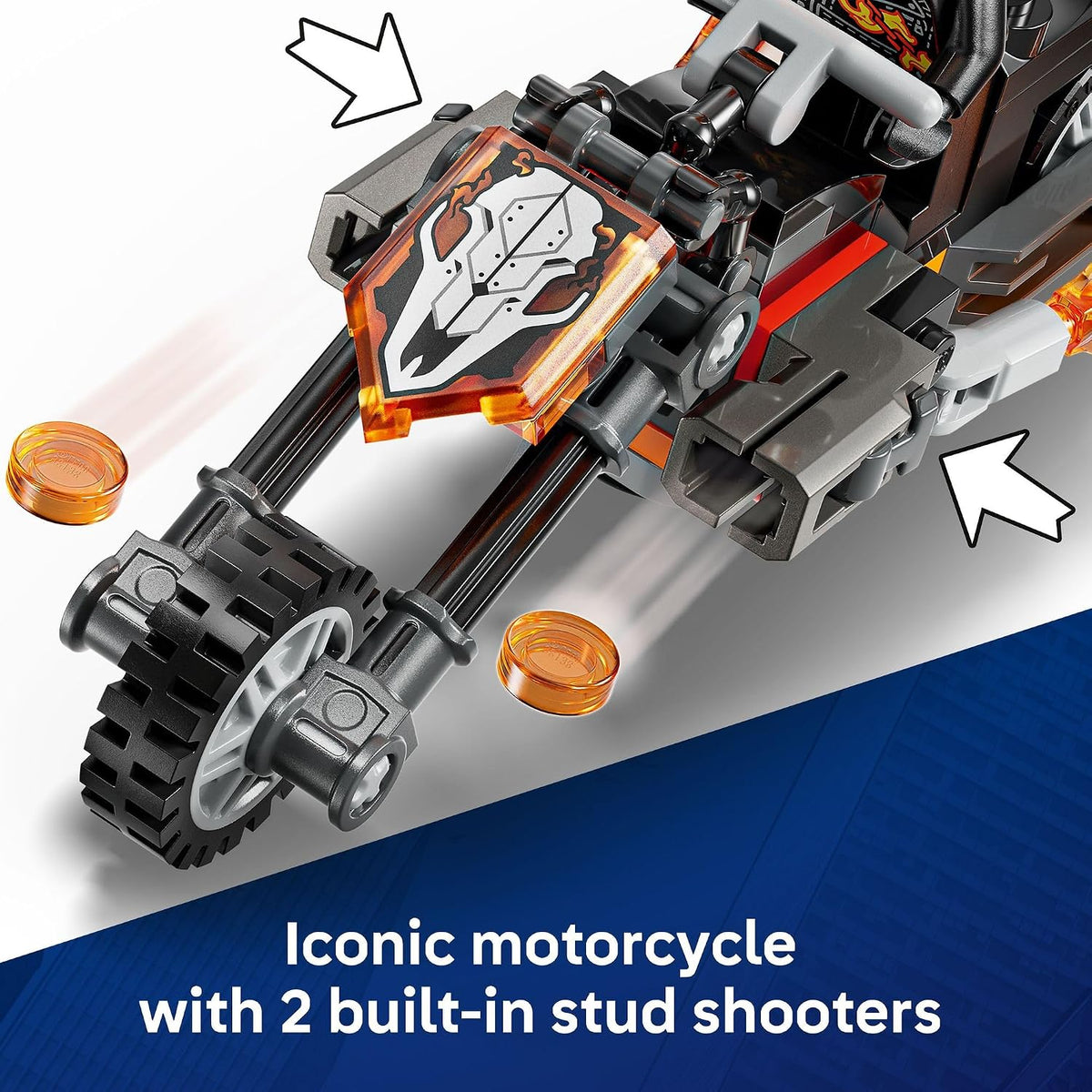 spider-man web-rope accessory that attaches to the motorcycle for trapping play