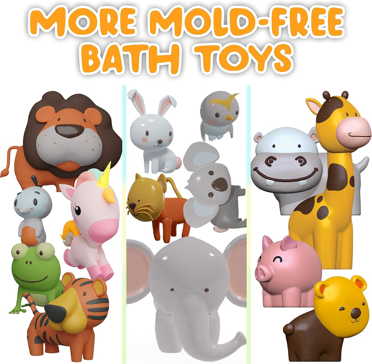 SplashEZ Toddler Bath Toys – Hygienic Design Safe for Teething Babies