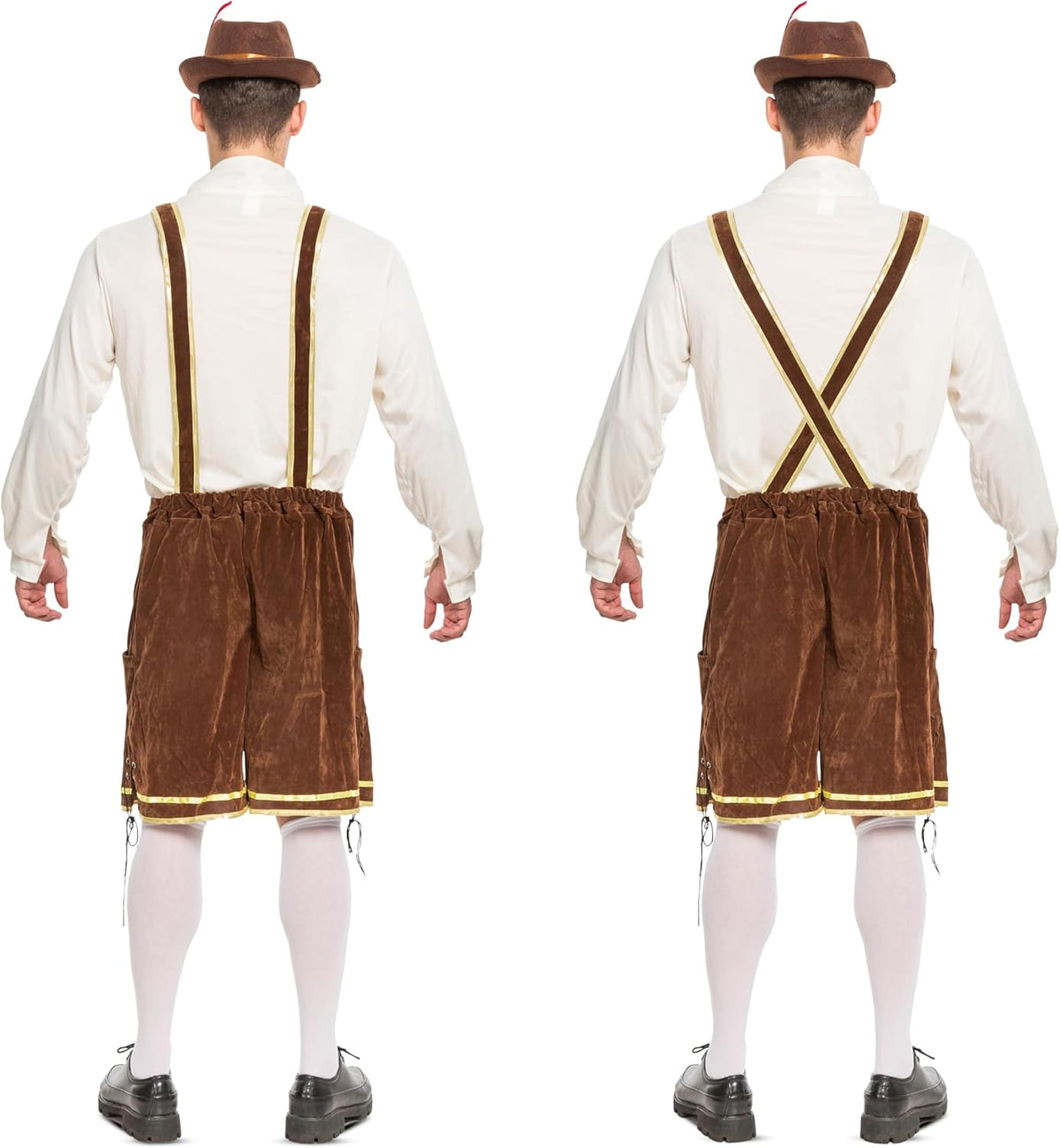 Spooktacular Creations 4-Piece Bavarian Lederhosen Costume – Weather-Friendly Outdoor Beer Festival Look for Adult Men