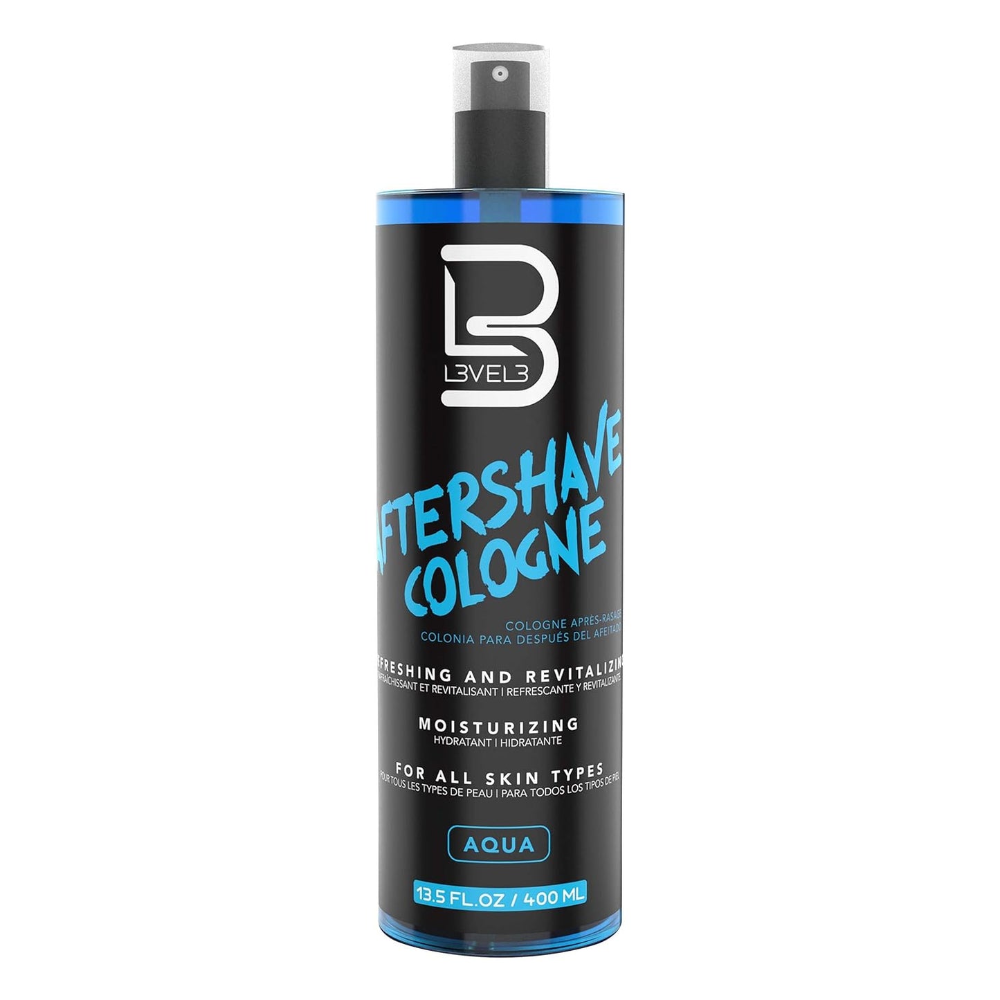 spray cologne liquid format with 8 scent variations (aqua, vibrant, fresh, midnight, rose, royale, frost, flame)