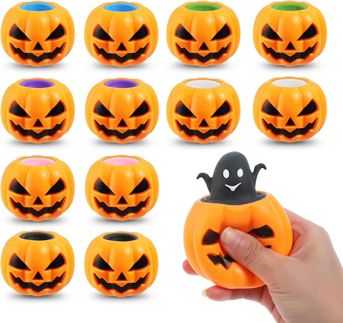 squeeze-activated ghost that pops out of the pumpkin body