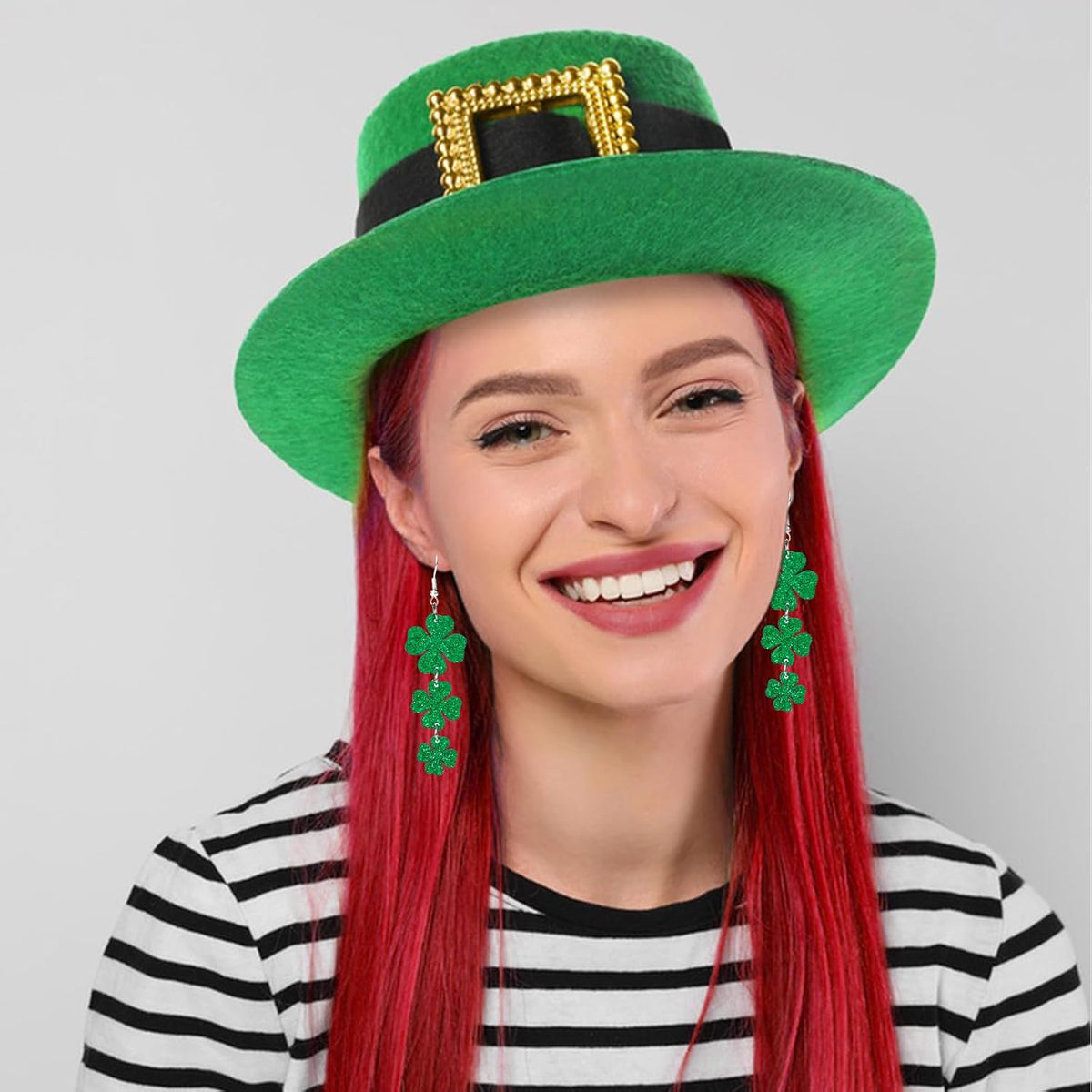 St. Patrick's Day Parade Earrings – Shamrock Dangle Design Built for Outdoor Strolls and March 17th Festivities