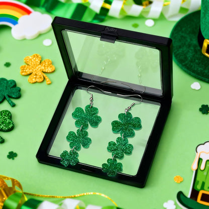 St. Patrick's Day Parade Earrings – Shamrock Dangle Design Built for Outdoor Strolls and March 17th Festivities