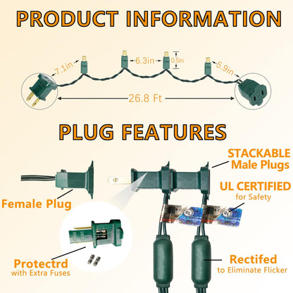 stackable male/female end plugs supporting up to 45-string end-to-end connection