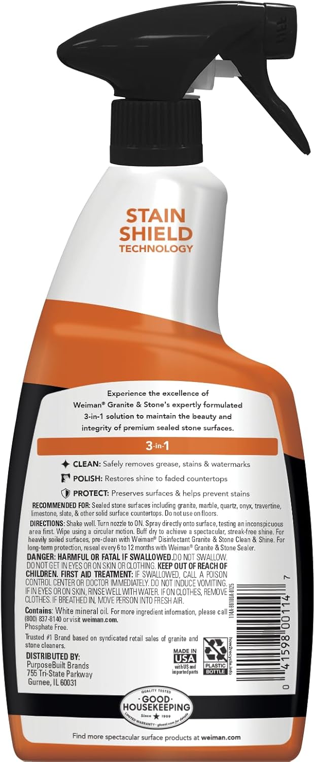 stain shield technology infused with silicones and wax to form a protective barrier against discoloration