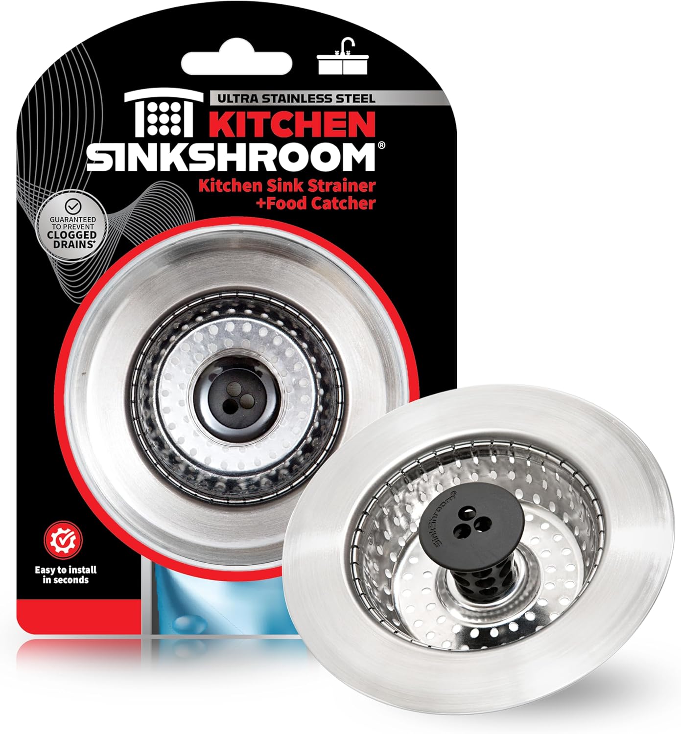 stainless steel body with rust-resistant finish in chrome gray or matte black