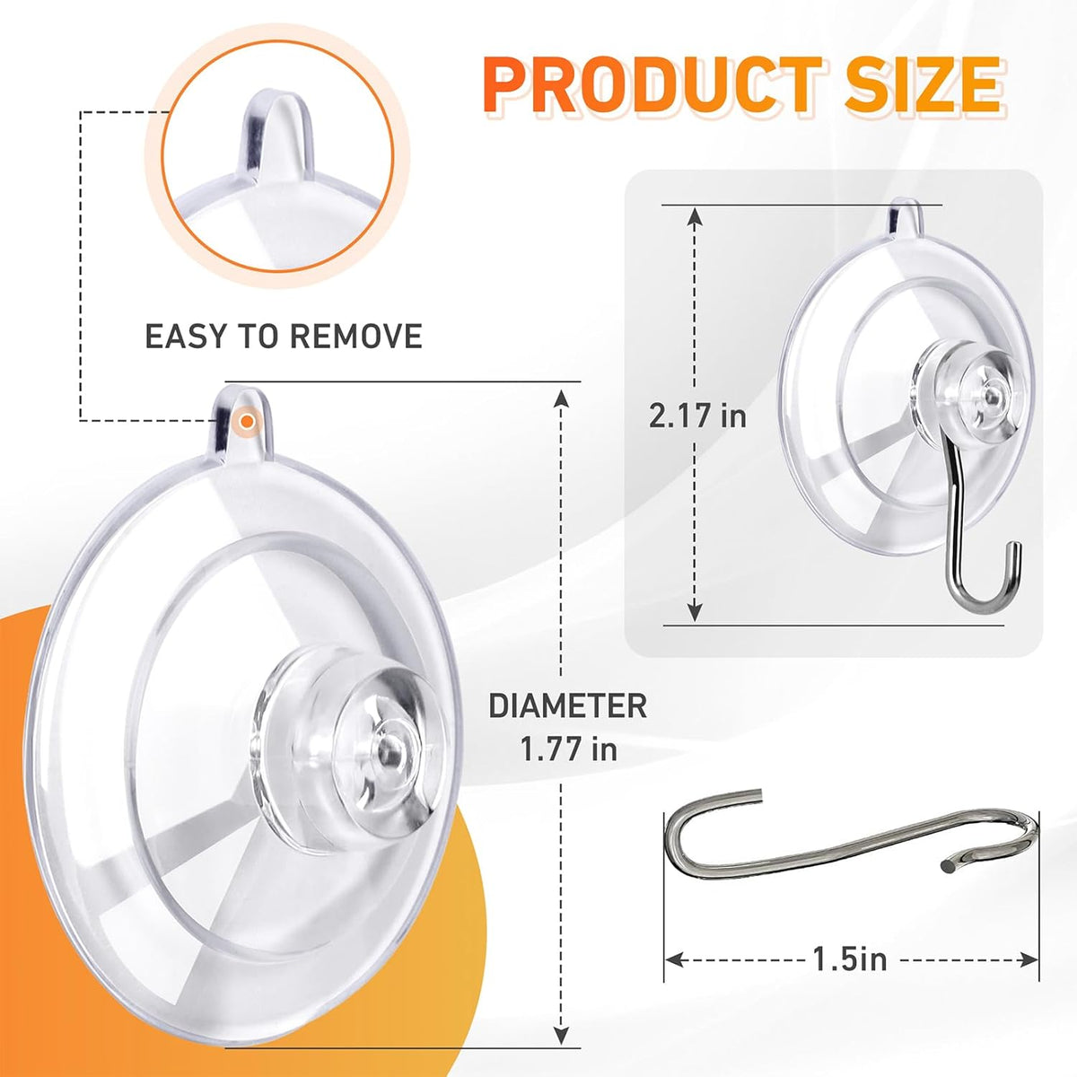 stainless steel hooks supporting up to 10lb maximum load
