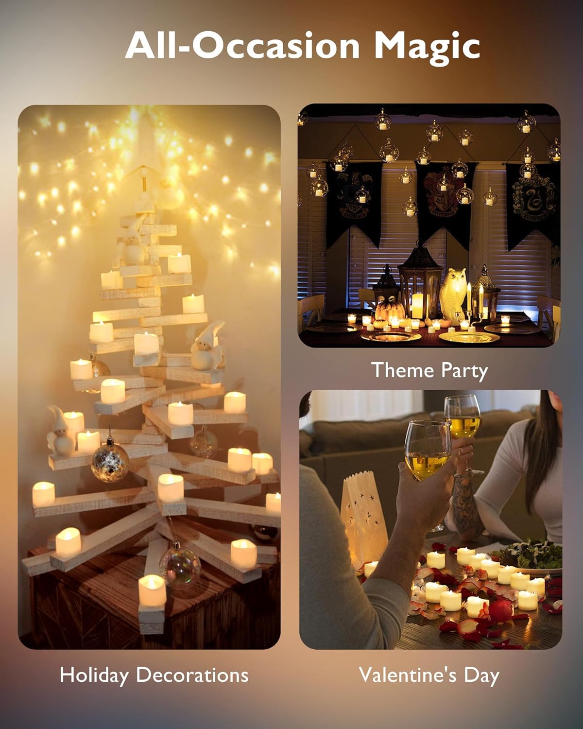 standard 1.5" diameter x 1.3" height fitting most tea light and votive holders