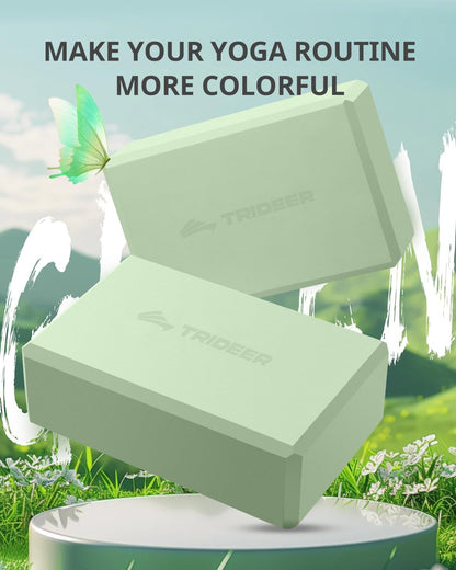 standard 9" x 6" x 3" yoga block dimensions compatible with most yoga props