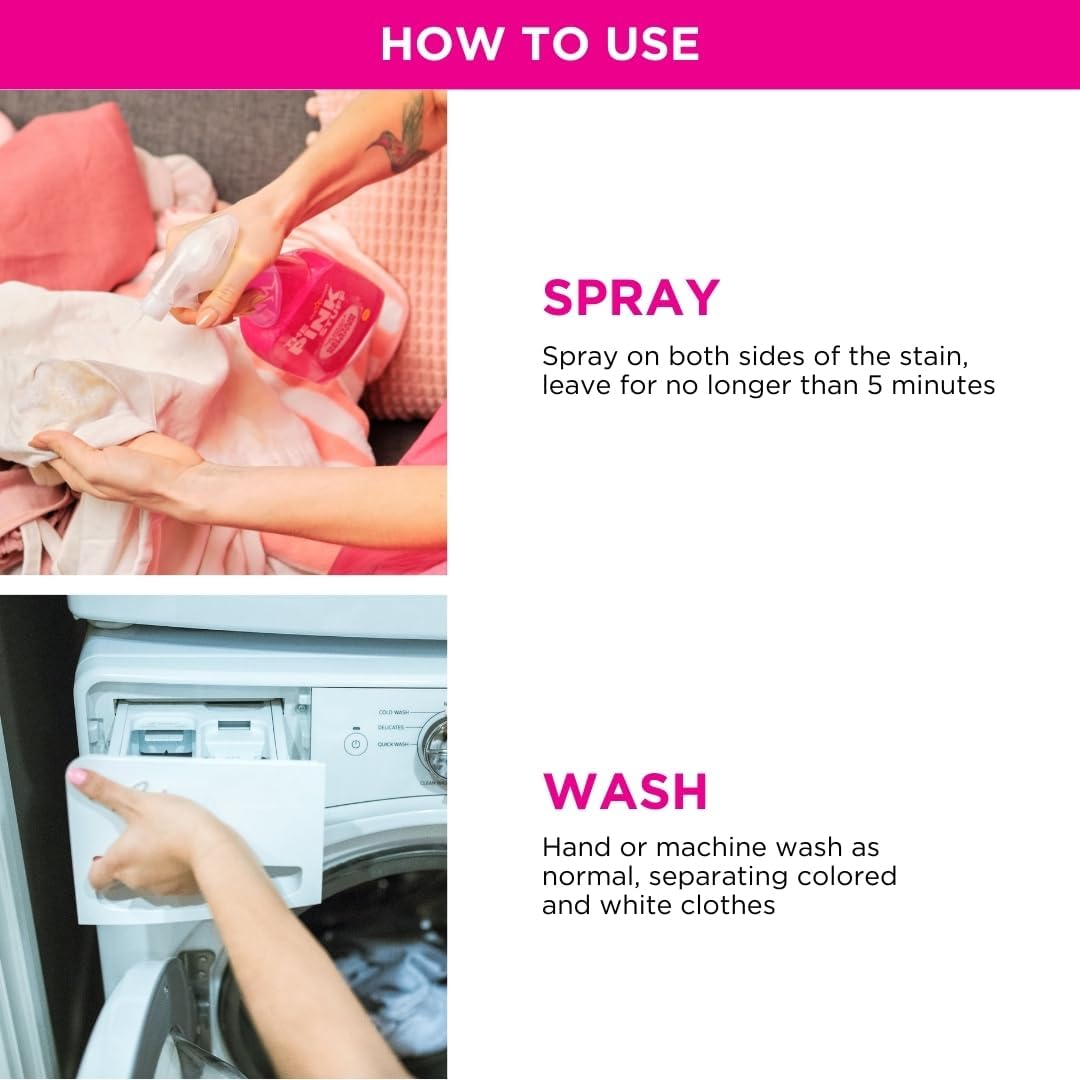 Stardrops Pink Stuff Miracle Laundry Oxi Stain Remover Spray 500ml – Safer Fabric Care Choice Over Harsh Bleach and Solvent Sprays