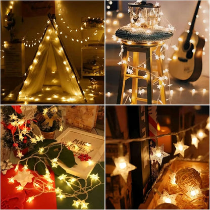 Starlite Star Fairy Lights – Effortless Decor with One Switch, No Cords or Visual Noise