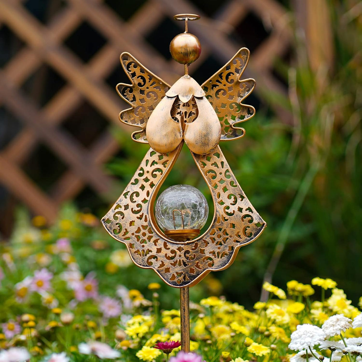 Starryfill Crackle Glass Stake Light – Soothing Patio Ambiance for Unwinding After a Long Day