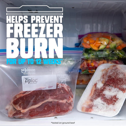 stay open design on freezer bags for easier filling