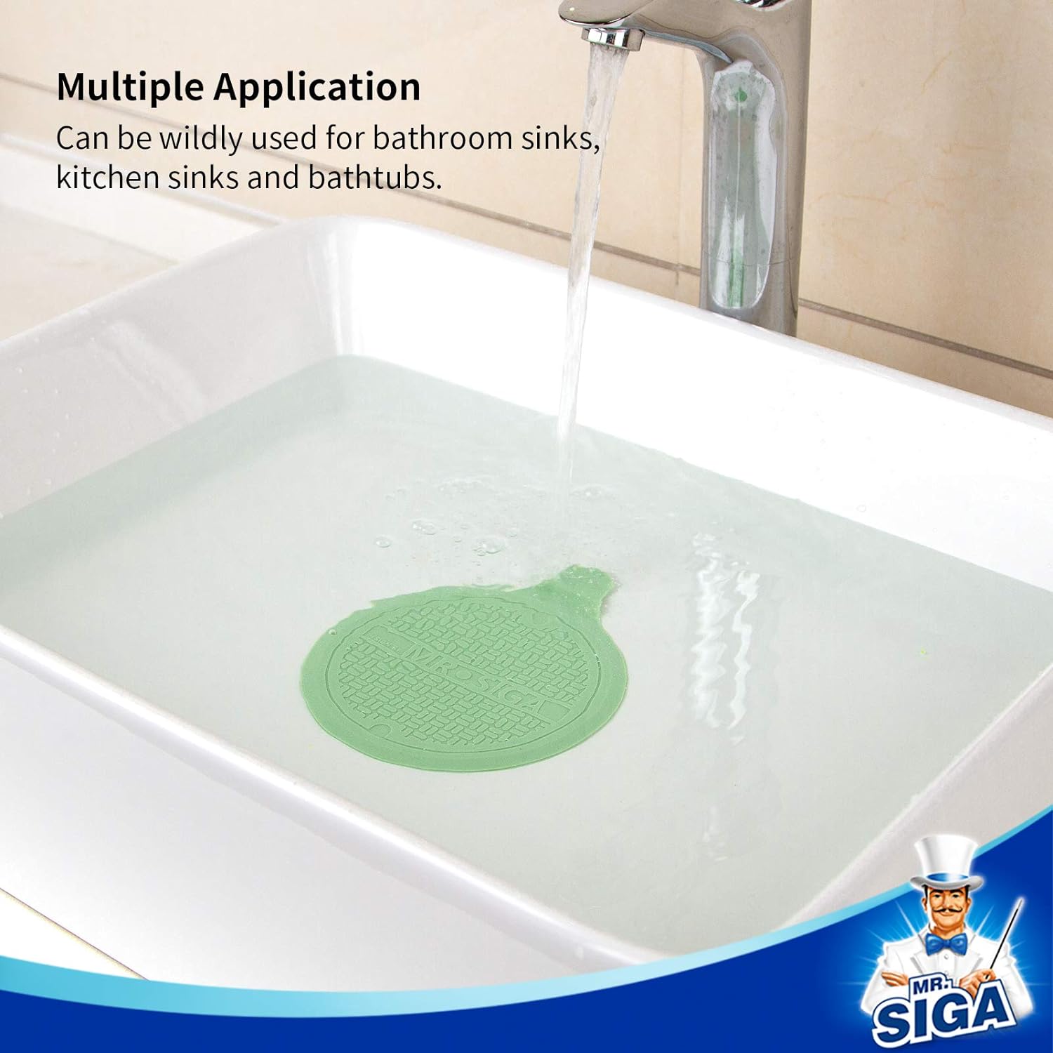 storage-friendly design that adheres to smooth flat surfaces (tile, glass) when not in use