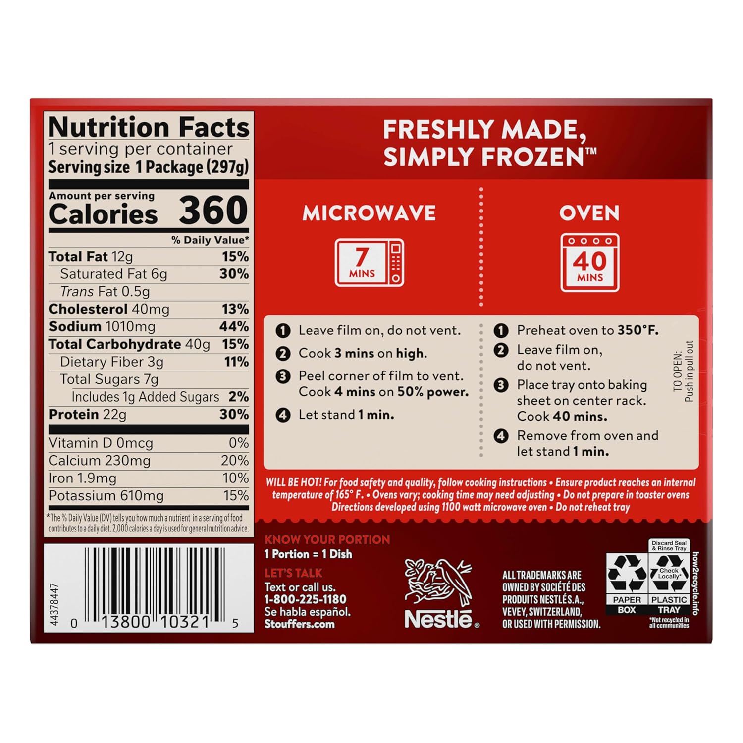 Stouffer's Classic Lasagna With Meat And Sauce – Nourishing Single-Serve Meal for Mental Reset Nights