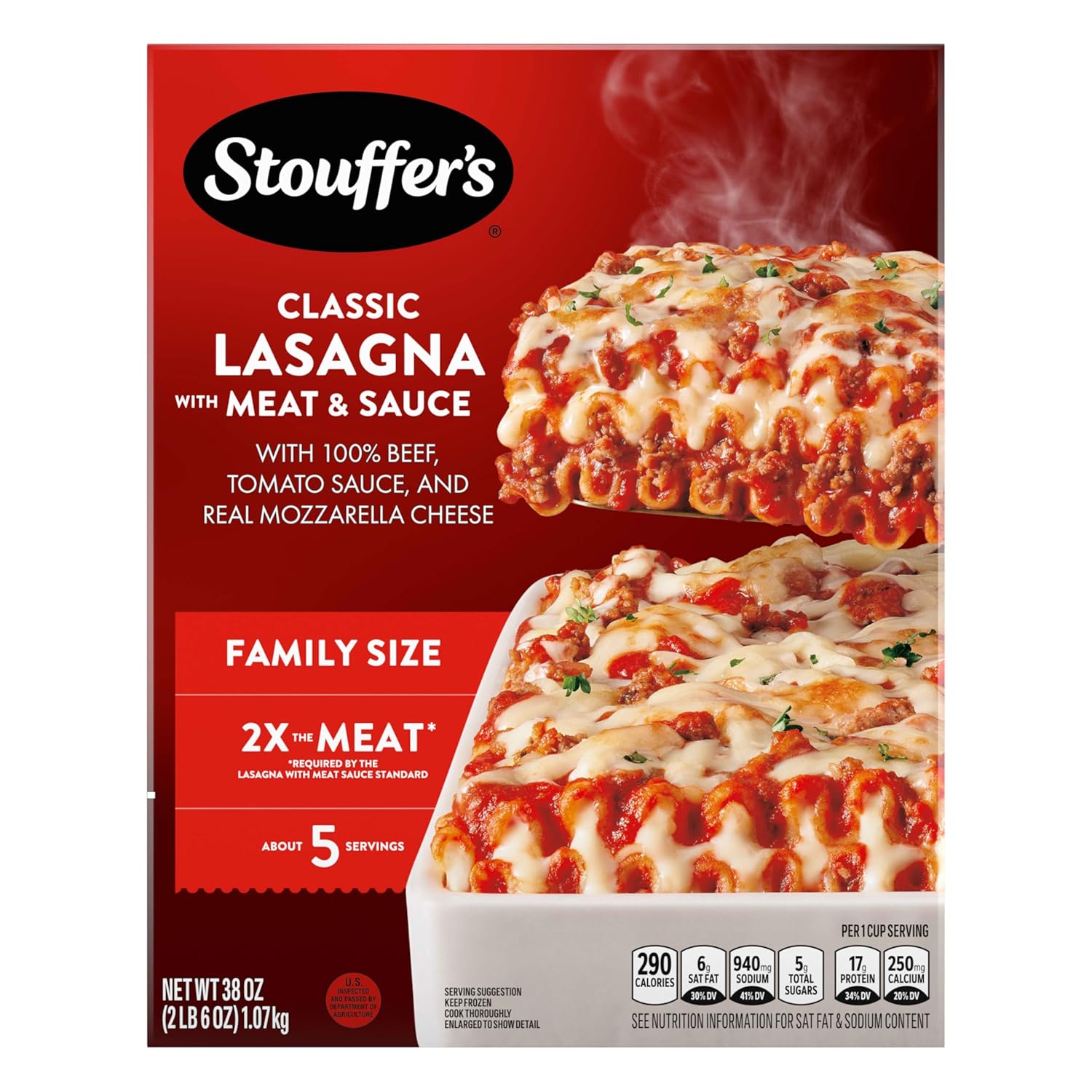 Stouffer's Classic Meat Lasagna – Family Size Frozen Dinner for Shared Kitchens and Gatherings
