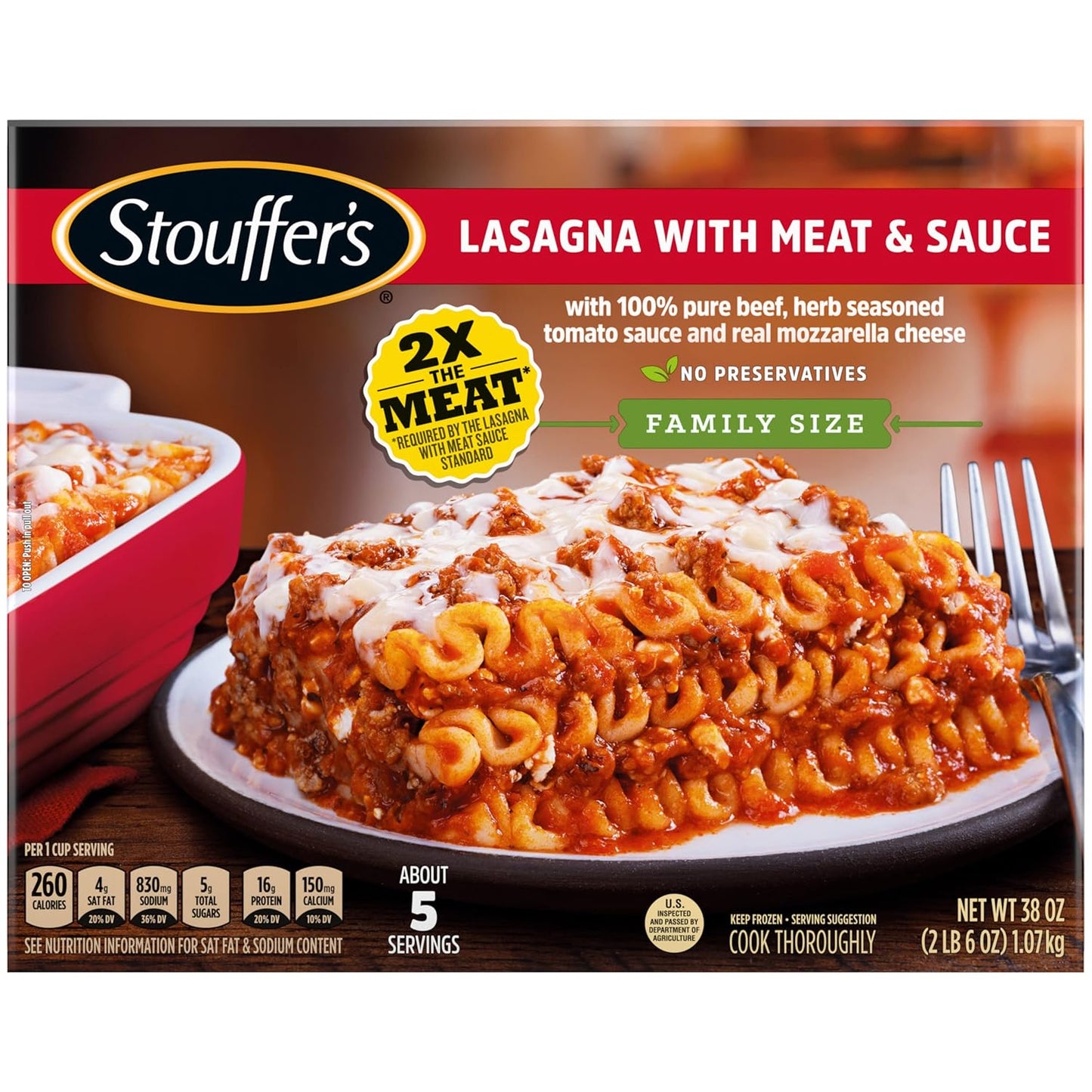 Stouffer's Classic Meat Lasagna – Family Size Frozen Dinner for Shared Kitchens and Gatherings