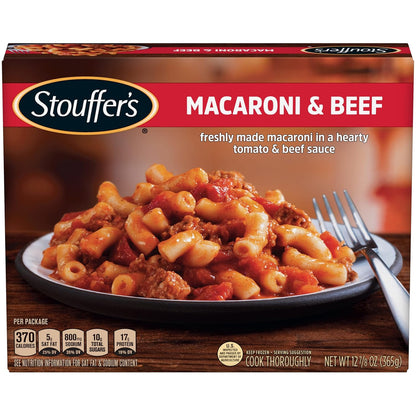 Stouffer's Macaroni and Beef Single Serve Frozen Pasta Nourishing Microwave Dinner for Self-Care Nights In