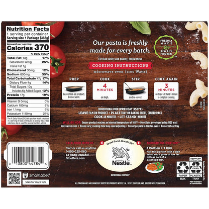 Stouffer's Macaroni and Beef Single Serve Frozen Pasta Nourishing Microwave Dinner for Self-Care Nights In