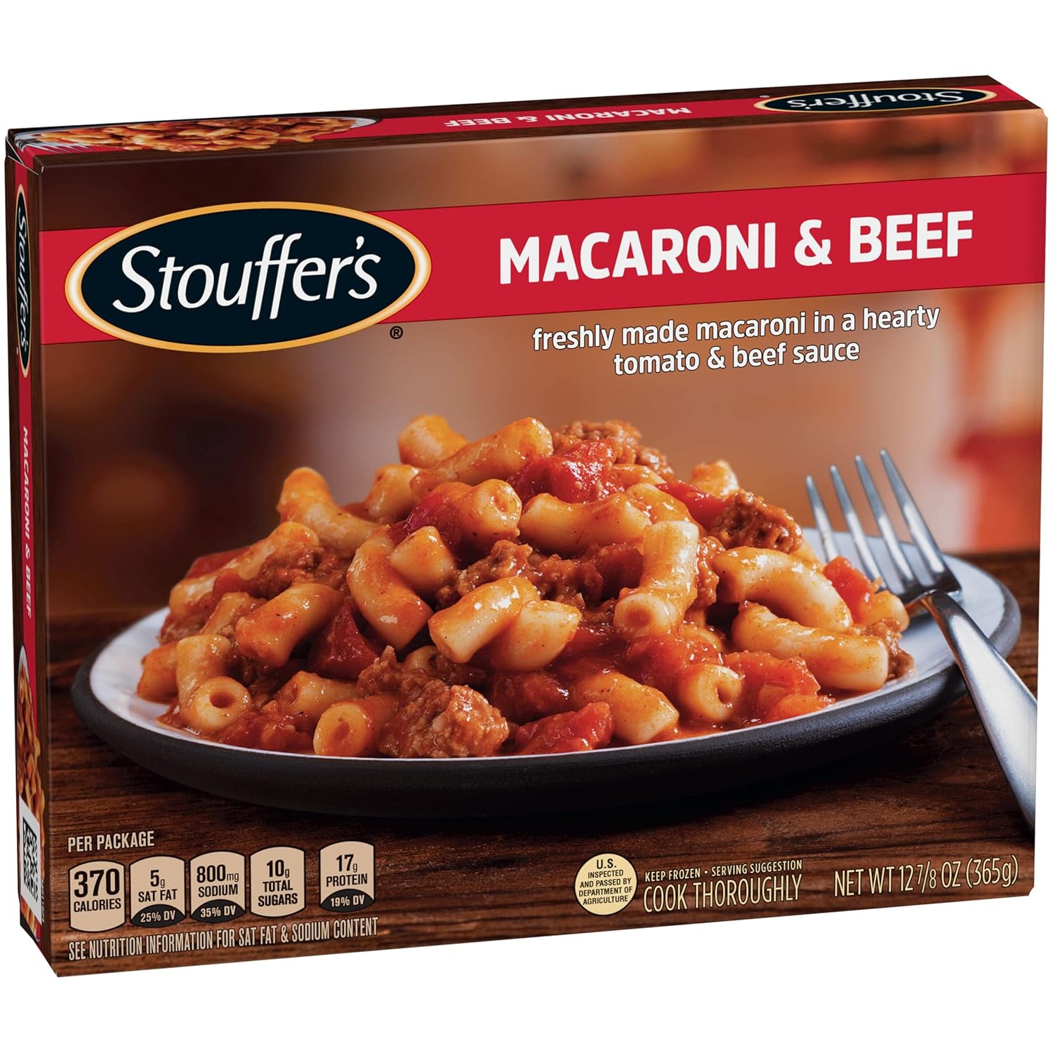 Stouffer's Macaroni and Beef Single Serve Frozen Pasta Nourishing Microwave Dinner for Self-Care Nights In