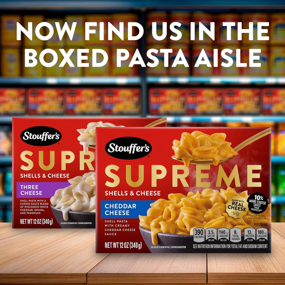 Stouffer's Supreme Shells and Cheese – Crowd-Pleasing Potluck Side Dish, 12 oz Boxed Mac and Cheese Kit