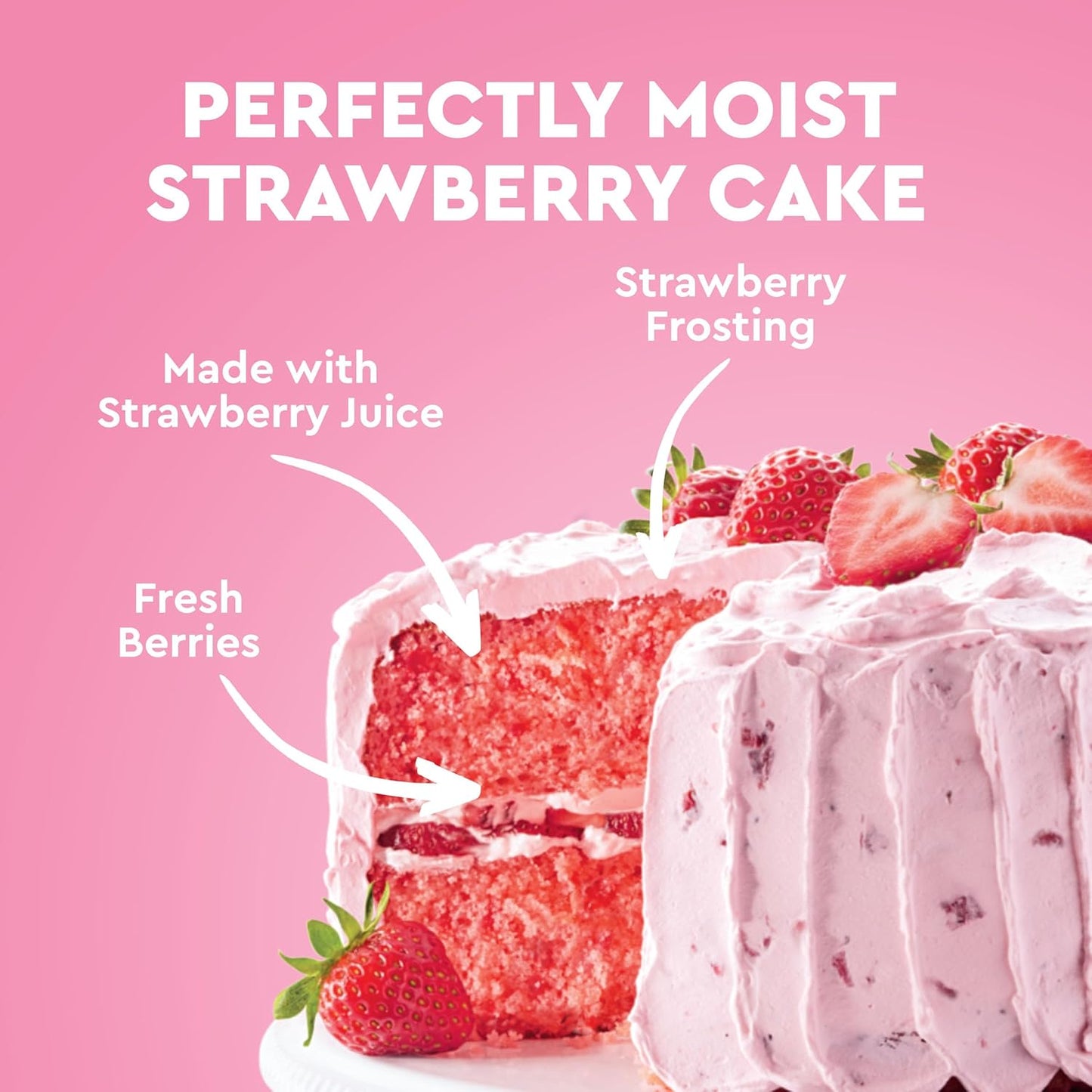 strawberry-flavored bits in the mix for visible fruit flavor cues