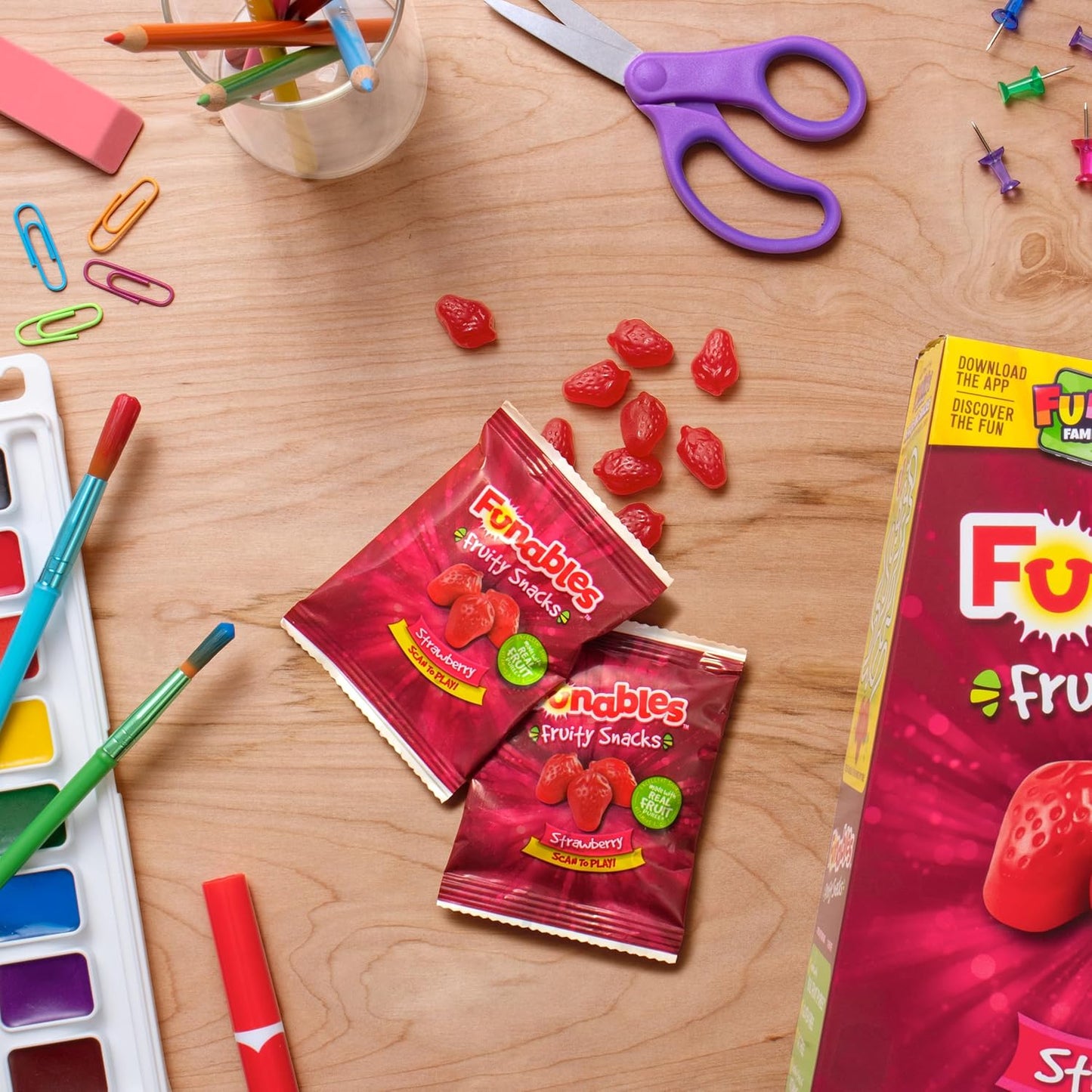 strawberry-shaped gummy design for visual fun-factor