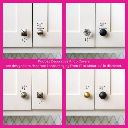 Knobēz Peppermint Decorative Knob Covers – Holiday Gift for Mom and the Women Who Love Easy Home Styling