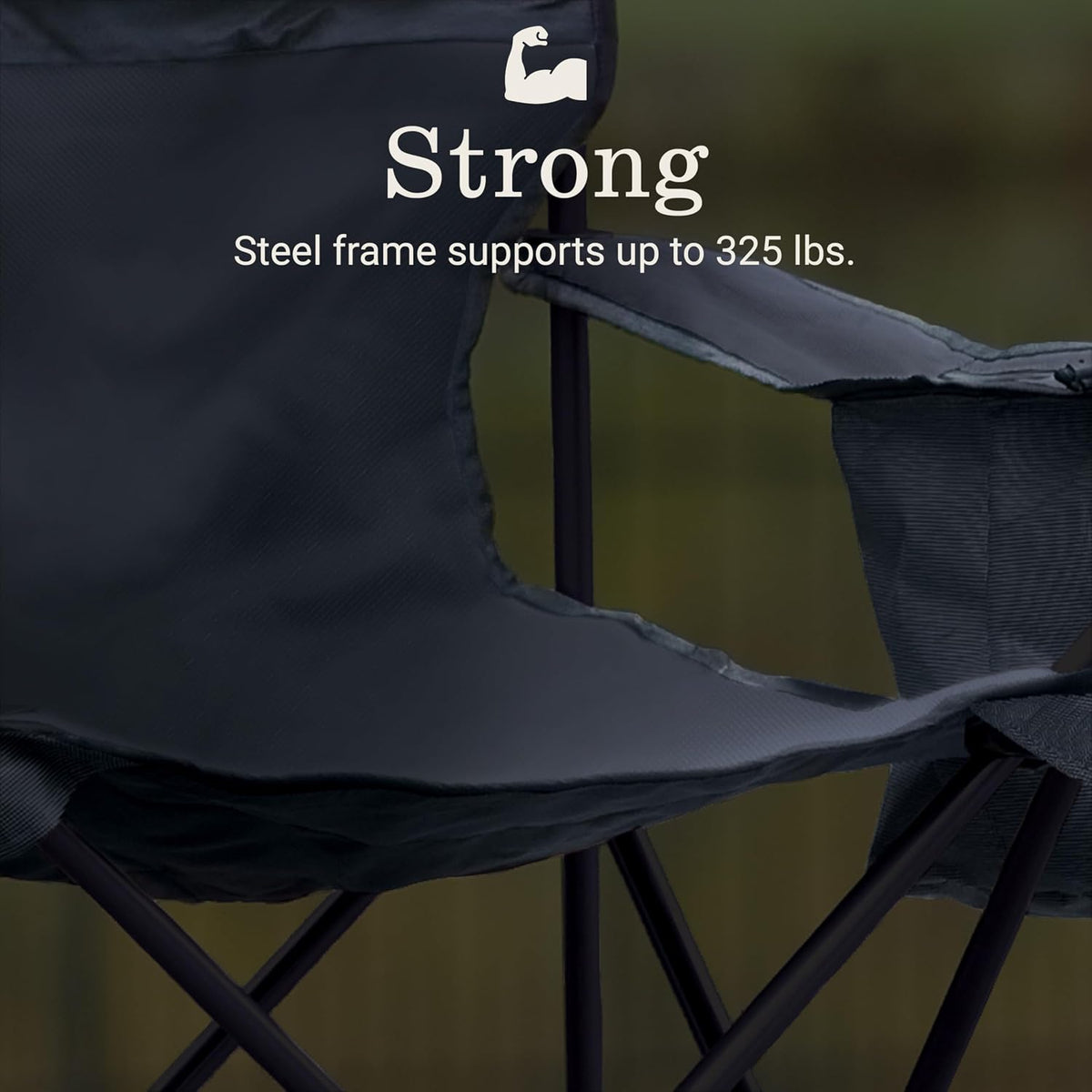 strong alloy steel frame supporting up to 325 lbs