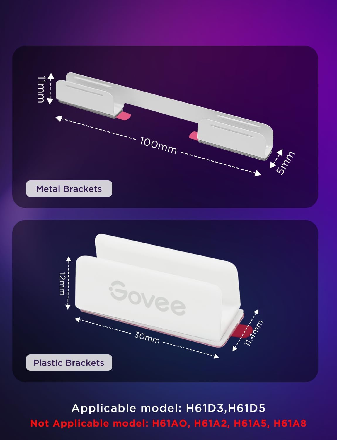 strong back adhesive for tool-free installation on smooth surfaces